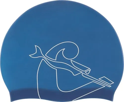 Cressi Eddie Swim Cap - Badekappe Unisex, Blau/Weiß, Einheitsgröße