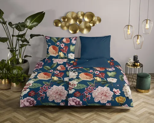 Descanso Bettwäsche Fiori - 200x200 cm - 100% Bio Baumwolle - Bettwäsche aus 100% Bio Baumwolle, atmungsaktiv und temperaturregulierend. Luxuriöse Satin-Qualität mit stilvollem Blumenmuster für erholsame Nächte.