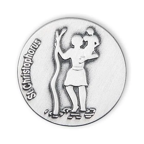 Fritz Cox kleine Christophorus Autoplakette ST. CHRISTOPHORUS | magnetisch und selbstklebend | auf Geschenkkarte | Moderne Darstellung | 2,3cm