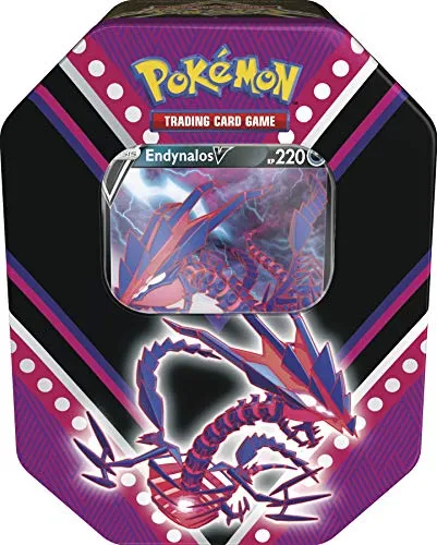 Pokemon Endynalos V Tin Box - Sammelkarten - TCG OVP Displays mit 4 Boosterpacks und exklusiver Endynalos Holokarte, ideal für Sammler und Fans des Pokémon TCG!