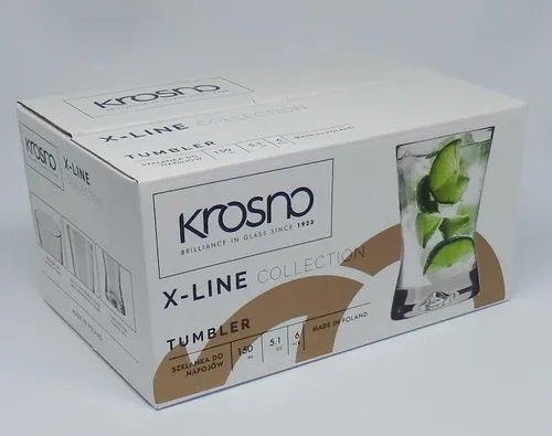 Krosno Trinkglas, transparent, groß, X-Line, 150 ml, 6 Stück