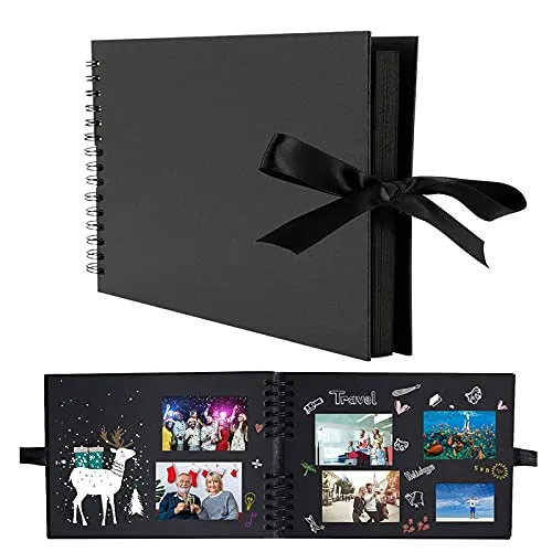 A5-Fotoalbum mit Bogenseide - Handgemachtes Vintage-Kraftpapier-Sammelalbum mit DIY-Spiraldesign, Retro-Babyfamilie-Valentinstag-Geburtstagsgeschenk