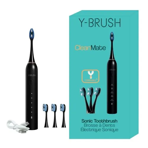 Y-Brush CleanMate Elektrische Schallzahnbürste – 2 Monate Akkulaufzeit, 5 Putzmodi