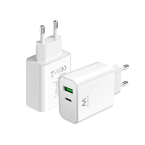 USB C Ladegerät, Ewent Ladegerät für iPhone 15/14/13/12/11/Pro/Max/Mini/SE/X/XR/XS/8/7, iPad Pro/Air, Air/Pods Pro, Samsung Galaxy Note, Huawei, XiaoMi etc., 2-Port, 30W Typ C Super Schnell