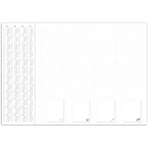 RNK Schreibunterlage 46647 - Gepunktet, 30 Blatt mit Kalender - Sonstige, praktische Schreibunterlage aus weißem Papier, 60 x 42 cm, mit 4-Jahres-Kalendarium für effizientes Planen im Büro oder Schule.