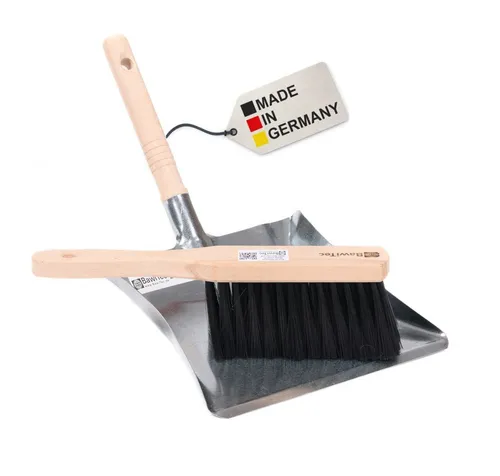 BawiTec Kehrgarnitur Kehrgarnitur Kehrset Handfeger Kehrschaufel Kehrblech Handwerker Set, Aussenbereich, Garten, Werkstatt, Innenbereich, 2-teiliges Set