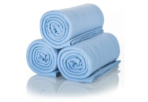 Wohndecke 3 St. A3JB Oeko-Tex Polar Fleecedecken Couch jeansblau 130x160cm weich, ALCLEAR