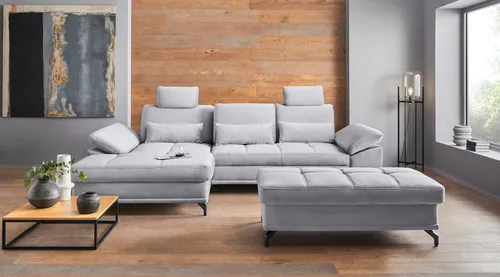 OTTO home Ecksofa Costello L-Form, B: 301 cm mit Sitztiefen-, Armteilverstellung &, 3 Nierenkissen, optional Bettfunktion & Bettkasten