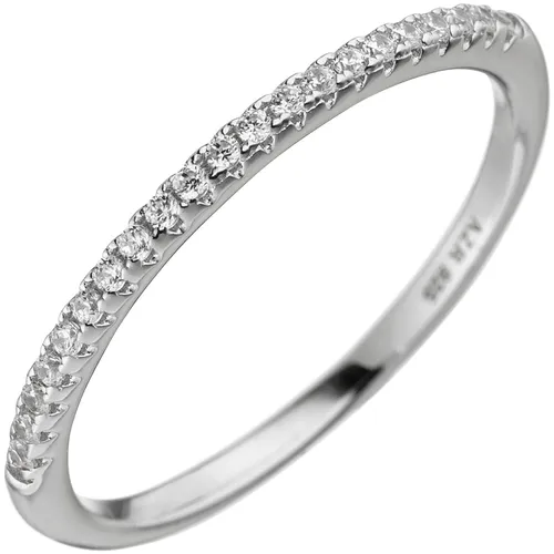 JOBO Damen Ring schmal 925 Sterling Silber mit Zirkonia Silberring RW: 52