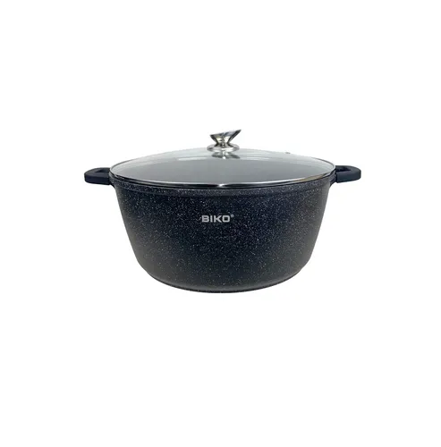 Cheffinger Kochtopf Ø28cm mit Glasdeckel - Hochwertiger Aluguss Kochtopf für alle Herdarten, inklusive Induktion, mit praktischem Glasdeckel für einfaches Überwachen des Kochvorgangs.