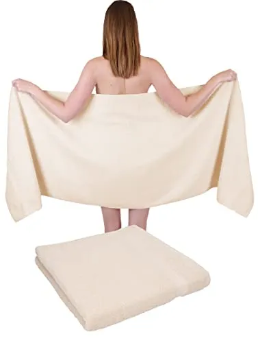 Betz Saunatuch XXL Premium 70 x 200 cm aus 100% Baumwolle - Hochwertiges Saunatuch in sandfarben, ideal für Sauna und Bad. Mit einer Größe von 70 x 200 cm bietet es perfekten Komfort und ist bei 60°C maschinenwaschbar.