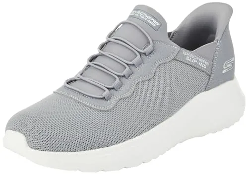 Skechers BOBS Sport Squad Chaos Slip-Ins Damen-Sneaker Grau-Weiß - Sneaker Slipper für Damen mit einzigartigem Heel Pillow™ für optimalen Halt und Komfort. Einfaches Anziehen ohne Bücken dank Hands Free Slip-ins® - ideal für den Alltag.