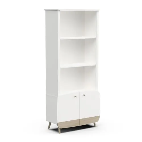 habeig Kinderschrank #316, Kommode & Bücherregal in Blau/Weiß - Hochwertiger Kinderschrank mit robustem MDF und massiven Holzfüßen. Ideal für Kinderzimmer, Maße 177cm x 78cm x 38cm. Erhältlich in zwei Farben, abgerundete Ecken für mehr Sicherheit.