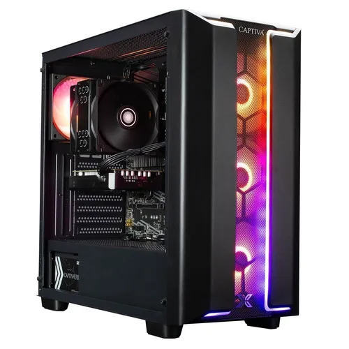 Captiva Gaming PC R98-752 mit GeForce RTX 5060 Ti - Leistungsstarker Gaming-PC mit AMD Ryzen 7 5700X, 32 GB RAM und 1 TB SSD. Ideal für Gaming, Grafikdesign und mehr. Mit RGB-Beleuchtung und effizientem Kühlsystem für ein optimales Erlebnis.