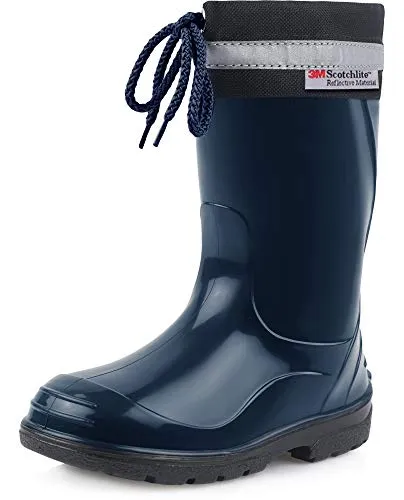 Ladeheid Kinder Gummistiefel mit Stulpe LA-972 - Dunkelblau/Schwarz, 29 EU - Gummistiefel für Kinder, 100% wasserdicht und aus strapazierfähigem PVC. Ideal für regnerische Tage, mit flexibler Manschette für zusätzlichen Schutz.
