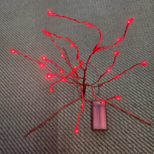 LED Minitree 30 x 15 cm rot Batteriebetrieb 725-55