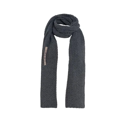 KNIT FACTORY - Carry Schal - Strickschal für Damen und Herren - Bequemer Schal mit Wolle - Hochwertige Qualität - Anthrazit - 200x35 cm
