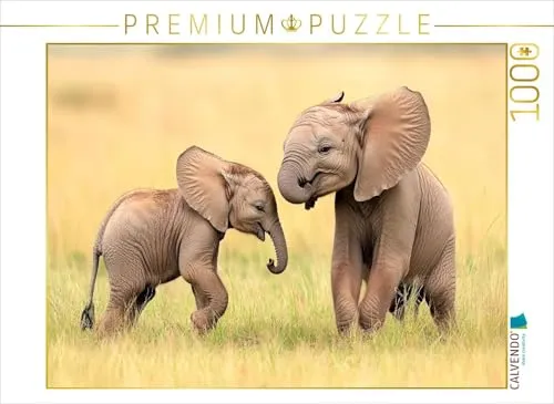 CALVENDO Puzzle Rüsselrasselbande – 1000 Teile - Hochwertiges 1000 Teile Puzzle mit wunderschönem Tiermotiv. Ideal für die ganze Familie und fördert die Konzentration. Perfekt als Geschenk für Puzzle-Fans ab 14 Jahren!
