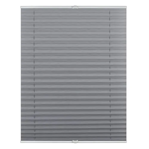 ROOMY Plissee Klemmfix, verspannt, Blickdicht, Sichtschutz Sonnenschutz Jalousie Grau, 50 cm x 130 cm (B x L)