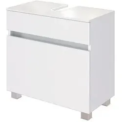 Held Möbel Unterbeckenschrank Baabe 60 cm - Modern in Weiß - Badezimmerschrank aus MDF/Spanplatte, ideal für moderne Badezimmer, bietet praktischen Stauraum bei kompakten 60 cm Breite.