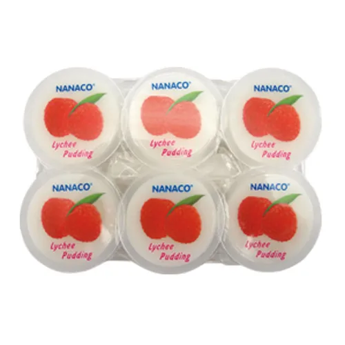 80g Litschi Pudding Nanaco Nata Decoco Pudding Süsspeise aus Thailand 480g 6 x