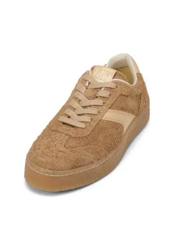 Sneaker MARC O'POLO aus softem Veloursleder, Damen, Gr. 39, braun (pure sand) - Stylischer Damen Sneaker aus hochwertigem Veloursleder mit atmungsaktivem Futter und herausnehmbarer Memory Foam-Innensohle für besten Komfort. Ideal für designbewusste Frauen!