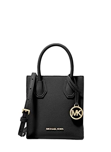 Michael Kors Mercer Extra-Small Pebbled Leather Crossbody Bag (Black)