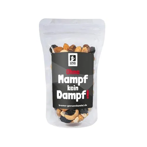 Bremer Gewürzhandel GeNUSSmischung Ohne Mampf kein Dampf, Nussmix, Studentenfutter mit Spruch, 175g