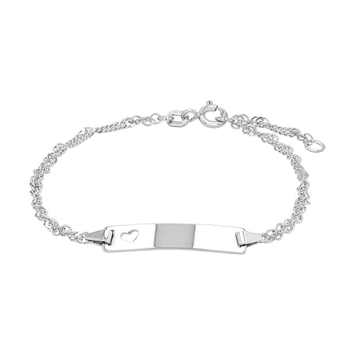 Amor Identarmband 925 Sterling Silber Damen Armschmuck - Elegantes 925 Sterling Silber Armband, 16+2 cm verstellbar, in Geschenkbox. Ideal für besondere Anlässe und stilvolle Damen, die Erinnerungen schaffen möchten.