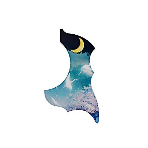 Alnicov 1 x Universal Folk Acoustic Guitar Pickguard selbstklebend Pickguard Aufkleber für Akustikgitarren Teile Moonlight