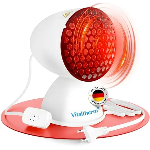 Vitaltherm IR150 Protect Rotlichtlampe – Infrarotlampe Wärmelampe für Gesicht & Körper Wohltuende Rotlicht Wärme für Zuhause. Rotlichtlampe Wärmelampe Rücken, Infrarot Rotlichtlampe Gesicht,