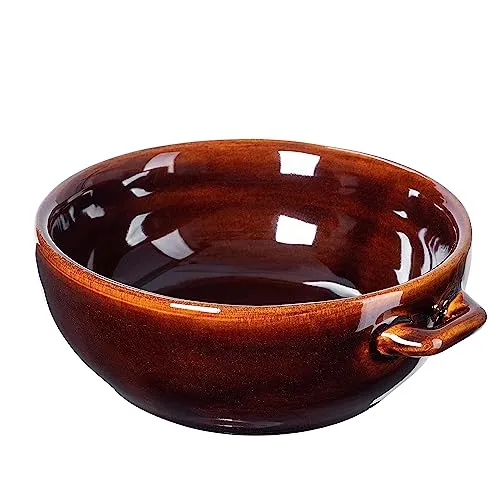 KADAX Suppenschale aus Keramik, Spülmaschinenfeste Suppenschale, Keramikschüssel im Landhausstill, Schüssel für Suppe, Salat, Süßlichkeiten, Desserts (Mit Ohren, 0,7L)