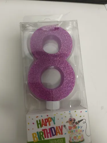 HAPPY BIRTHDAY Zahlenkerze Geburtstagskerzen Kerze Torte Zahl 8 Trendhaus