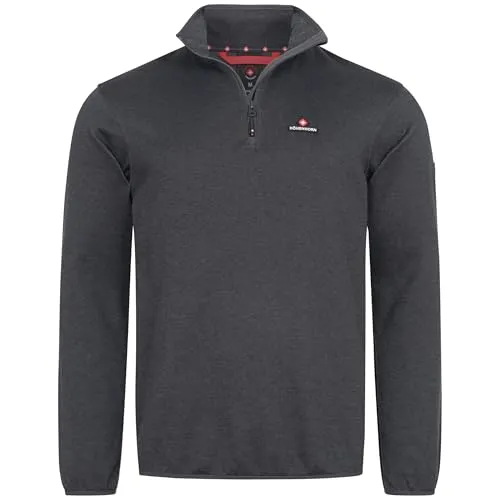 Höhenhorn Swissfels Herren Strickfleece Pullover Dunkelgrau Gr. L - Bequemer Strickfleece Pullover für Herren, ideal für kühle Tage. Atmungsaktiv und vielseitig einsetzbar, perfekt für Freizeit und Outdoor-Aktivitäten.