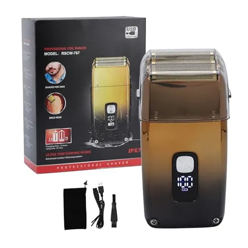 Dreifach Klingen Folienrasierer, Elektrorasierer, Multifunktions Hochgeschwindigkeits Leistungsstarker Motor, Kabelloser Elektrorasierer für Männer, Naher Glatzenkopf Friseurrasierer, Wasserdicht