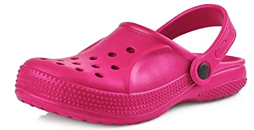 Ladeheid Clogs Kinder Schuhe für Mädchen und Jungen leichte Gartenclogs Gartenschuhe Kinder KL055 (Rosa, 24 EU)