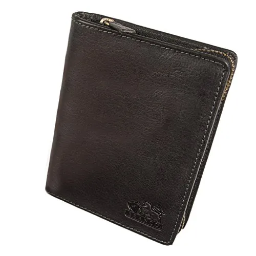 Jahn-Lederwaren Geldbörse Größe L - Hochformat Herren Portemonnaie aus Echtleder, Schwarz - Herren-Geldbörse aus hochwertigem Echtleder mit 10 Abteilungen für optimale Organisation und einem sicheren Reißverschluss. Elegant und robust für jeden Anlass.