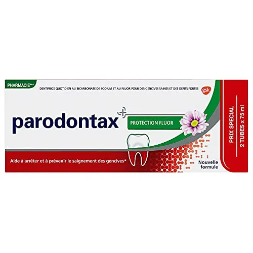 Parodontax Fluor Schutz-Zahnpasta, für empfindliche Zähne, entfernt Plaque, 2 x 75 ml