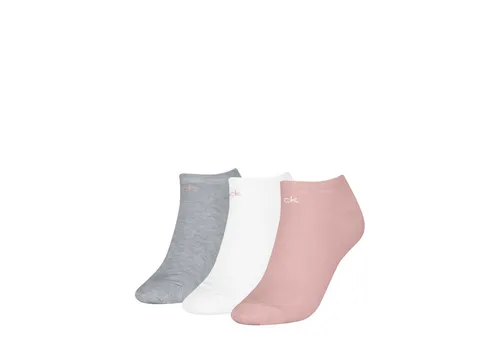 Calvin Klein Sneakersocken CK WOMEN SNEAKER (3 Paar) schmales Rippenbündchen, Cotton-Mix, elastisch