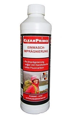 CleanPrince 500 ml 0,5 Liter Einwaschimprägnierung Waterproofer Outdoorbekleidung Imprägniermittel Einwasch-Imprägnierung