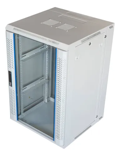 DSIT Serverschrank 18 HE - Wendbares Wandgehäuse in Weiß - Praktischer Serverschrank mit abschließbarer Metaltür, wendbarem Türanschlag und verstellbaren Montageschienen. Ideal für die sichere Unterbringung Ihrer Technik.