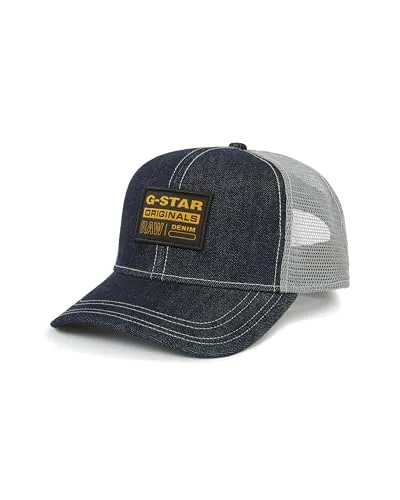 G-Star Herren Denim Embro Baseball Trucker Cap, Blau - Stylische Baseball Cap aus Denim mit abgerundetem Schirm und verstärkten Nähten. Ideal für einen lässigen Look und hohen Tragekomfort.