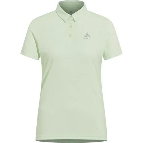Odlo Damen Cardada Polo T-Shirt (Größe L, grün) - Praktisches Poloshirt aus schnelltrocknendem Material, ideal für Outdoor-Aktivitäten und Freizeit. Bequemer Schnitt für optimalen Tragekomfort.