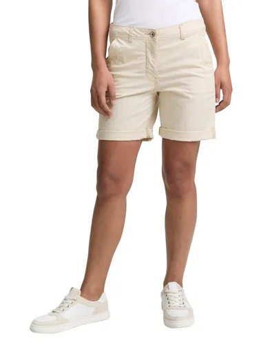 TOM TAILOR Damen Bermuda Shorts 1046511 - Damen-Shorts aus bequemen Stretch-Twill, ideal für Freizeit und Urlaub. Mit Gürtelschlaufen und praktischen Taschen für einen lässigen Look.