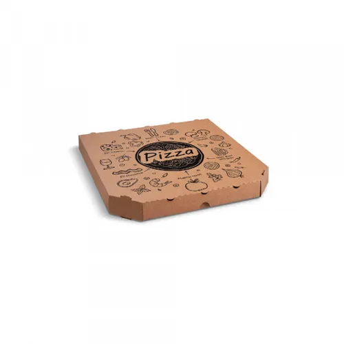 Pizzakartons 32x32x3 cm aus Mikrowellpappe Kraft 100 - Sonstige Verpackungen: Robuster Pizzakarton aus Mikrowellpappe, ideal für große Pizzen und perfekt für Pide oder Lahmacun.