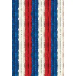 Arsvita Flauschvorhang 100 cm x 200 cm - Unistreifen Rot Weiß Blau - Fenstervorhänge – Vielseitiger Flauschvorhang für Innen- und Außenbereiche, schützt vor Insekten und Überhitzung, pflegeleicht und dekorativ.