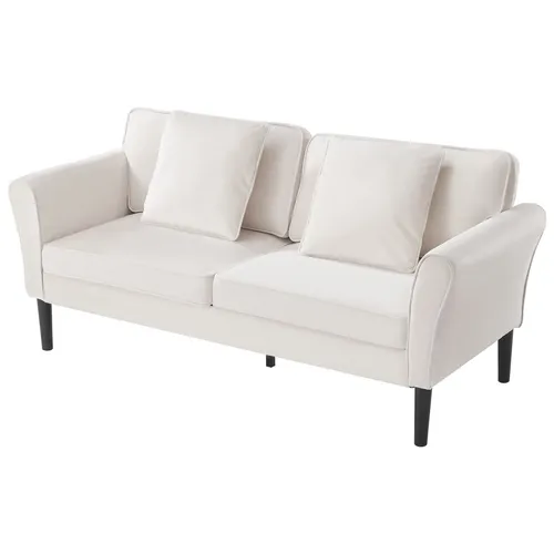 VEVOR Loveseat-Sofa Cord-Sofa Zweisitzer-Sofa Couch Schlafzimmer 176cm Weiß