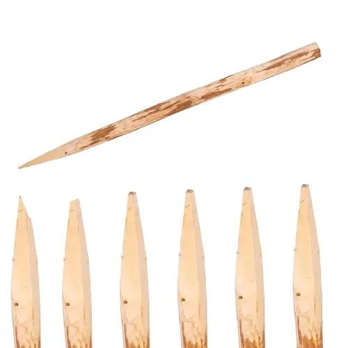 Ogrodzenia Wiklinowe 6er-Pack Holzpalisaden Länge: 180 cm Spitze Haselnuss Zaunpfosten ⌀6cm-7 cm Gehobelter Pfosten Palisaden Gartenzaun Weidezaunpfähle