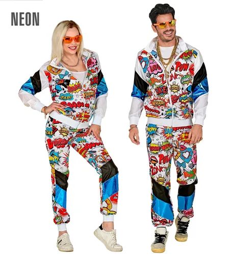 POP ART TRAININGSANZUG - Oberteil Hose Anzug für Training und Jogging - Unisex-Kostüme, stylischer Pop Art Design Trainingsanzug für Komfort und Bewegungsfreiheit beim Sport.