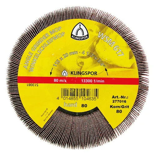 Klingspor Winkelschleifmop WSM 617 125 x 20 mm K40 - 277018